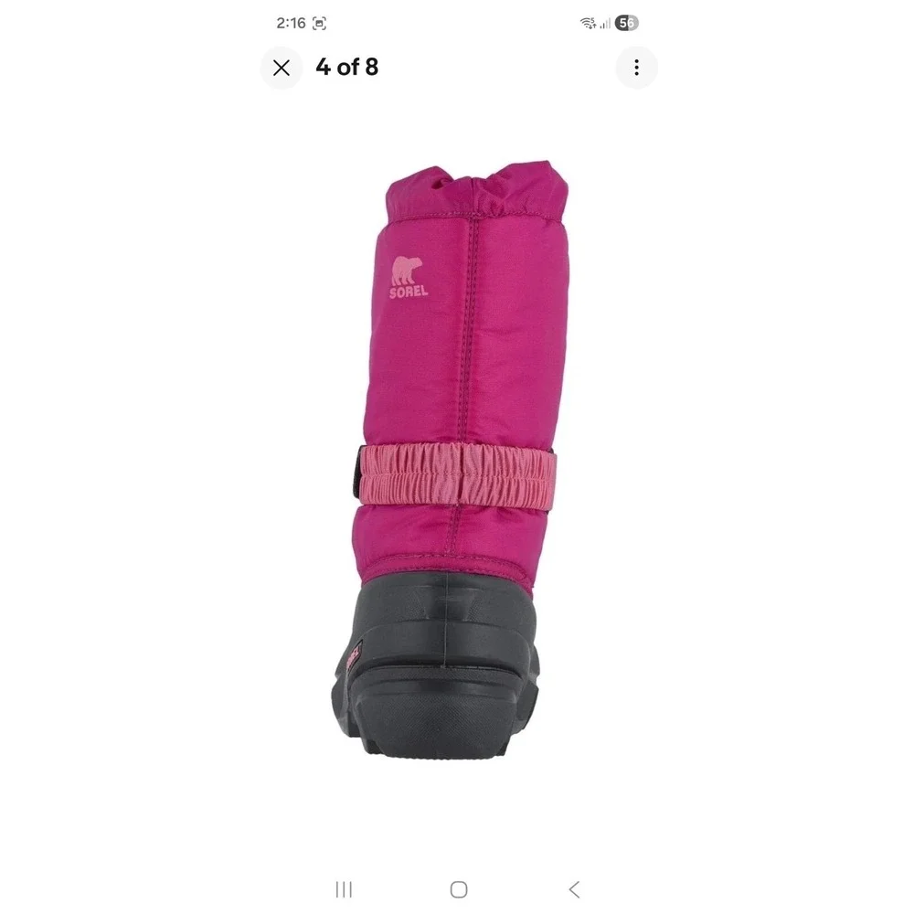 Sorel Kids Pink Waterproof Insulated Snow Boots Size 4 Girls Youth Winter